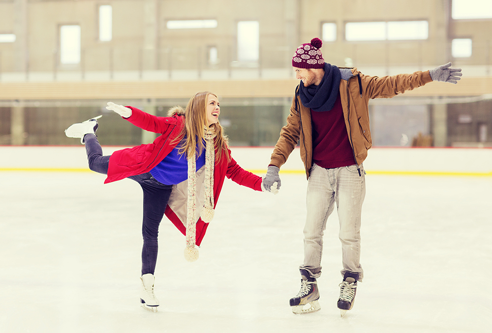 Couple Doing Ice Skating